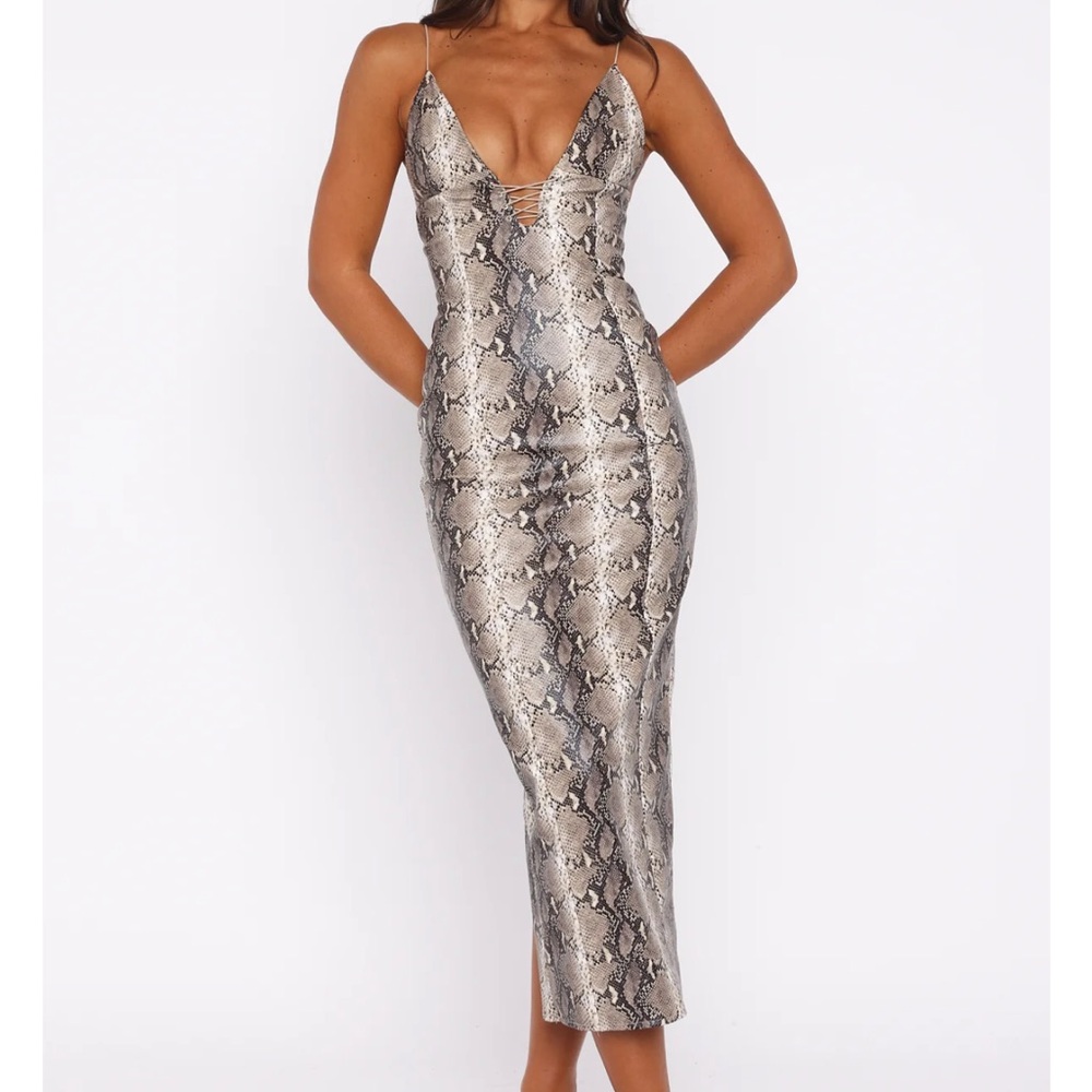 White Fox Boutique Snake Print Dress